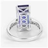 Image 6 : Elongated Octagon-Cut Tanzanite and Diamond Ring