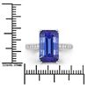 Image 7 : Elongated Octagon-Cut Tanzanite and Diamond Ring