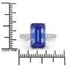 Image 9 : Elongated Octagon-Cut Tanzanite and Diamond Ring