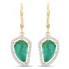 Image 1 : Colombian Emerald (7.05 Carats) & Diamond Earrings