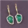 Image 2 : Colombian Emerald (7.05 Carats) & Diamond Earrings