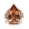 Image 1 : Morganite Diamond Pear Shape Ring