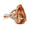 Image 2 : Morganite Diamond Pear Shape Ring