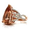 Image 3 : Morganite Diamond Pear Shape Ring