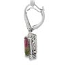 Image 3 : Watermelon Tourmaline and Diamond Dangle Earrings