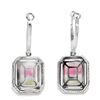 Image 4 : Watermelon Tourmaline and Diamond Dangle Earrings