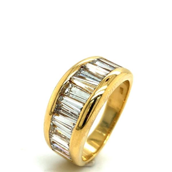 Natural Baguette Diamond Ring - Wide Band