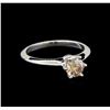 14KT White Gold 0.70 ctw Round Cut Fancy Brown Diamond Solitaire Ring