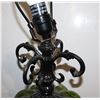 Image 2 : TWO LARGE BASE GREEN GLASS TABLE LAMPS WITH