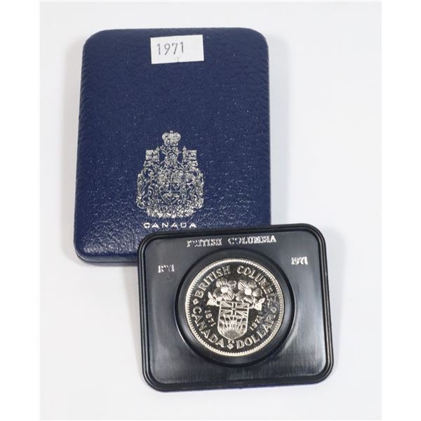 1971 CANADA BRITISH COLUMBIA CASED NICKEL DOLLAR