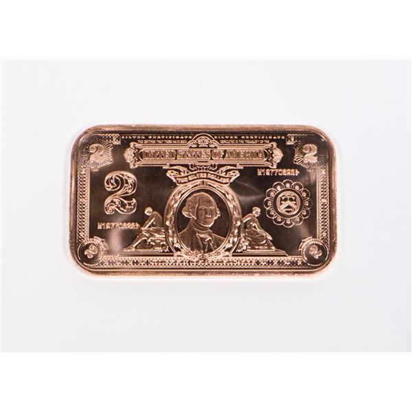 $2 GEORGE WASHINGTON 1-OZ FINE COPPER BAR