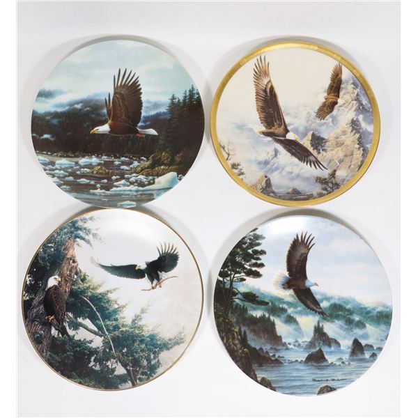 LOT OF 4 EAGLE THEMED COLLECTORS PLATES