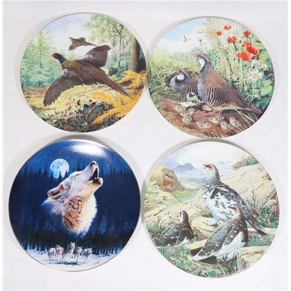 LOT OF 4 ASSORTED ANIMAL COLLECTOR PLATES