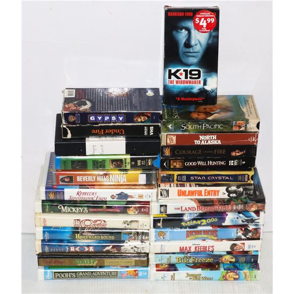 LOT OF VHS APX 20 IN BOX