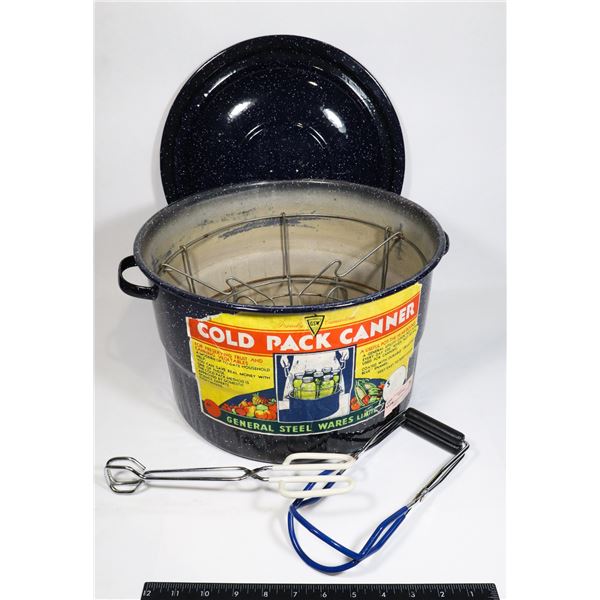 CANNER WITH LIDS + 2 BRACKETS + 2 NEW TONGS