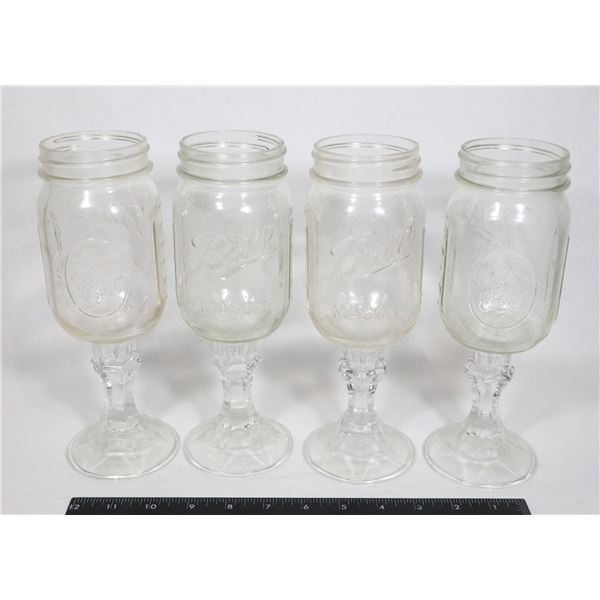 SET OF FOUR BALL REDNECK MASON GLASSES