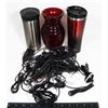 Image 1 : TRAVEL COFFEE MUGS, VASE, ASSORTED CHARGERS,