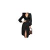 Image 1 : NEW SHEIN BLACK VINTAGE SLIP BUTTON UP DRESS XS