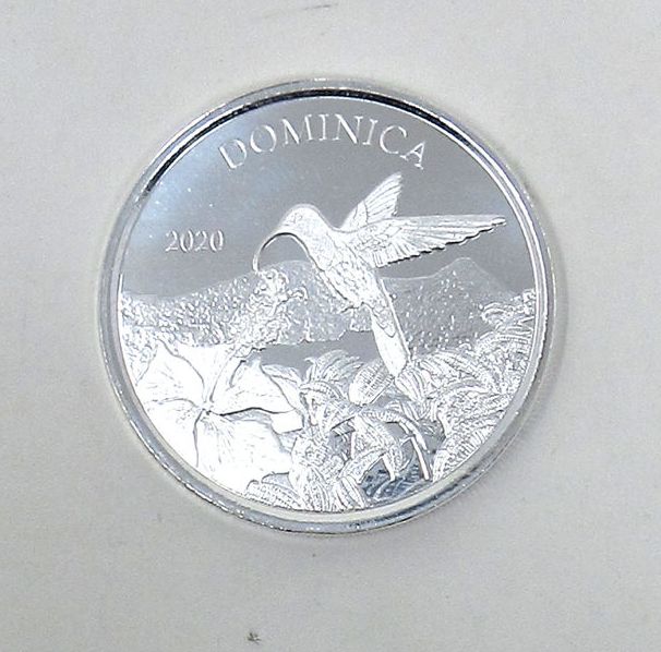 1 Oz .999 Silver 2020 Dominica Hummingbird Coin