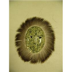 Soapstone mask with fur trim by Michael Scott 2006 (2)