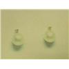 Image 1 : Cultured Pearl and diamond earrings, 14K yellow gold, Cultured pearls, spherical, 5.50mm, Fine luste
