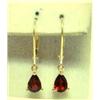 Image 1 : Garnet earrings, 14K yellow gold, garnets, pear, faceted, approx. 1. carat, transparent reddish-brow