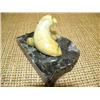 Image 3 : Soapstone seal on rock base 5" long and 2 3/4 high (2)