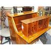 Image 3 : Beautiful wood desk with two drawers and two cabinets - small amount of damage to one cabinet door (