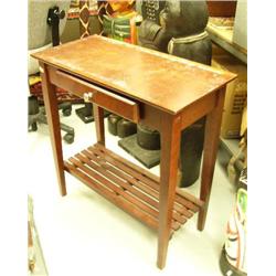 Wood lamp table with drawer and bottom shelf (2)