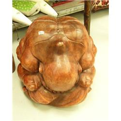 Sitting Buddha with head in hands made of wood - imported (2)