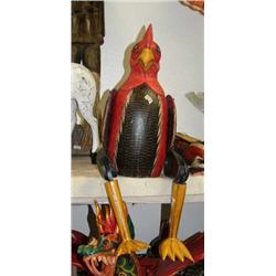 20" Wood rooster with movable wings and legs - imported (2)