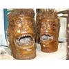 Image 1 : Lot of 2: carved wood monkey heads - imported (2)