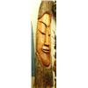 Image 1 : Carved wood face on log - imported  (2)