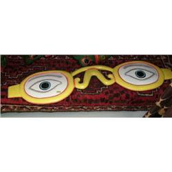 Pair of 38" wood glasses with painted eyes - imported (2)