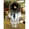 Image 1 : 16" Eskimo Doll with wood face and wood ulu with very detailed fur parka with incredible detailed be