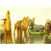 Image 2 : Lot of: 4 wood camels and 14 piece Nativity Set (159)