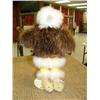 Image 1 : 12" Eskimo Doll with carved bone face with fur parka and mukluks with bead detail (74)