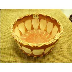 Lot on 2 baskets: one birch bark by Lena Tickett from Kobuk and an imported grass basket (2)