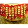 Image 3 : 7 1/2 inch woven basket with top, beaded decorations by Flora Wassillie from Togiak (2)