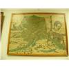 Image 1 : Map of Alaska with images of polar bear, igloo, hunter, dogsled, child and oil rig 34 1/2 x 46" (2)