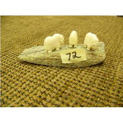 4 1/4" long ivory musk-ox on bone base (2)