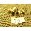 Image 1 : pair of 14K gold cufflinks, with reddish-brown stone (74)