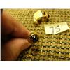 Image 2 : pair of 14K gold cufflinks, with reddish-brown stone (74)