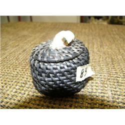 Baleen basket with whale tail finial Stock #649F (2)