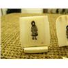 Image 2 : Lot of 2: scrimshawed ivory pieces with ivory base depicting Eskimo by C.S. (2)