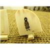 Image 3 : Lot of 2: scrimshawed ivory pieces with ivory base depicting Eskimo by C.S. (2)