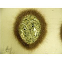 CHOICE on 2: Soapstone mask with fur trim by Michael Scott 2006 (2)