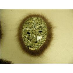CHOICE on 2: Soapstone mask with fur trim by Michael Scott 2006 (2)