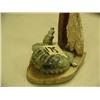 Image 4 : 4.25" Soapstone and bone carving of underwater scene with shells and kelp stock # 588F (2)