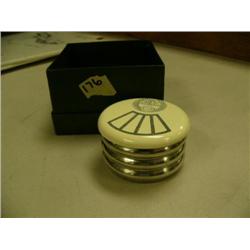 Pewter container with scrimshawed top from the Tide Water Collection by Kirk Steiff - 2.5" tall (2)